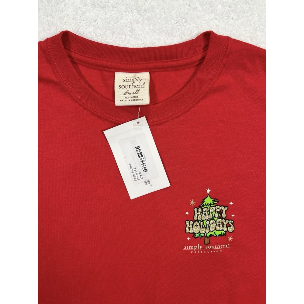 Simply Southern Shirt Womens Small Red Long Sleeve Santa Believe Christmas Tee - Picture 5 of 8